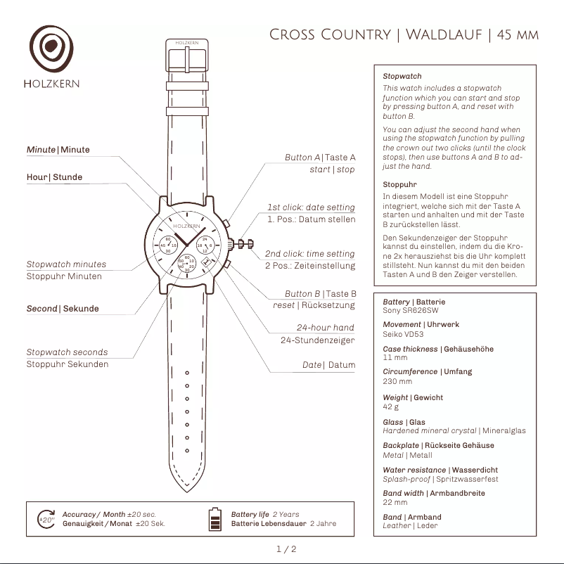 Image de la première page du manuel de l'appareil Waldweiher