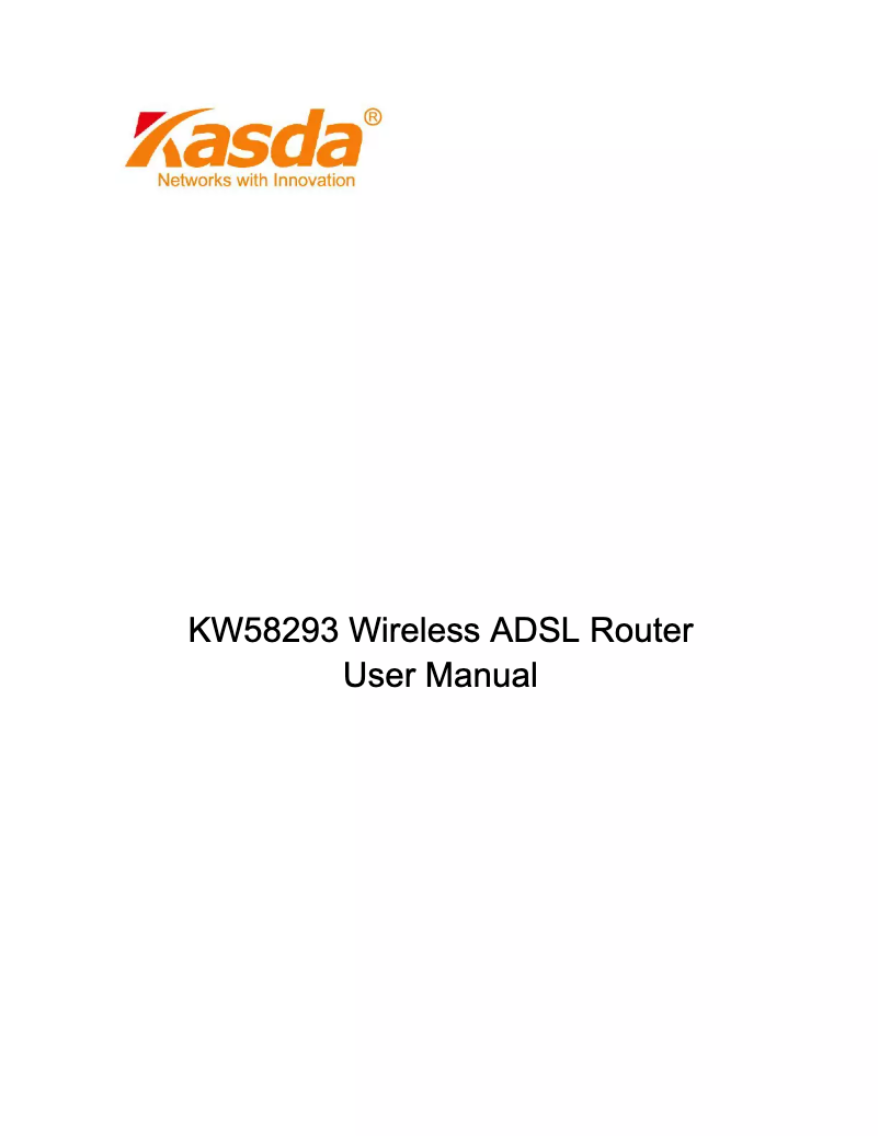 Page n°1 - Manuel utilisateur Kasda KW58293