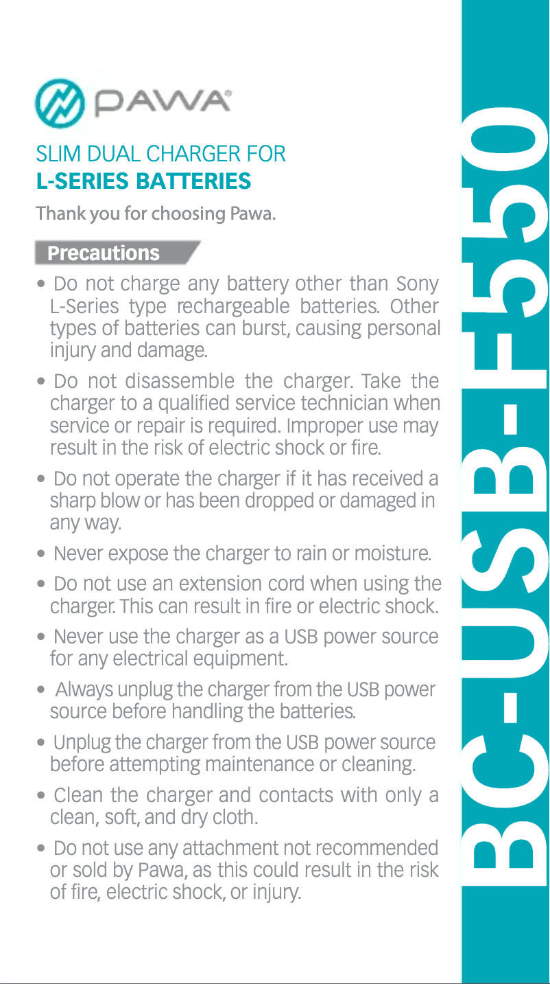 Page n°1 - Manuel utilisateur Pawa BC-USB-F550