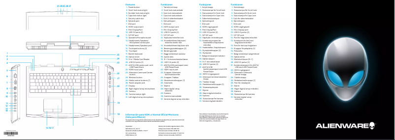 Page 1 de la notice Guide d'installation Dell Alienware M17x R4