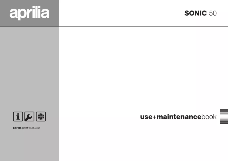 Page 1 de la notice Manuel utilisateur Aprilia Sonic 50 (2002)