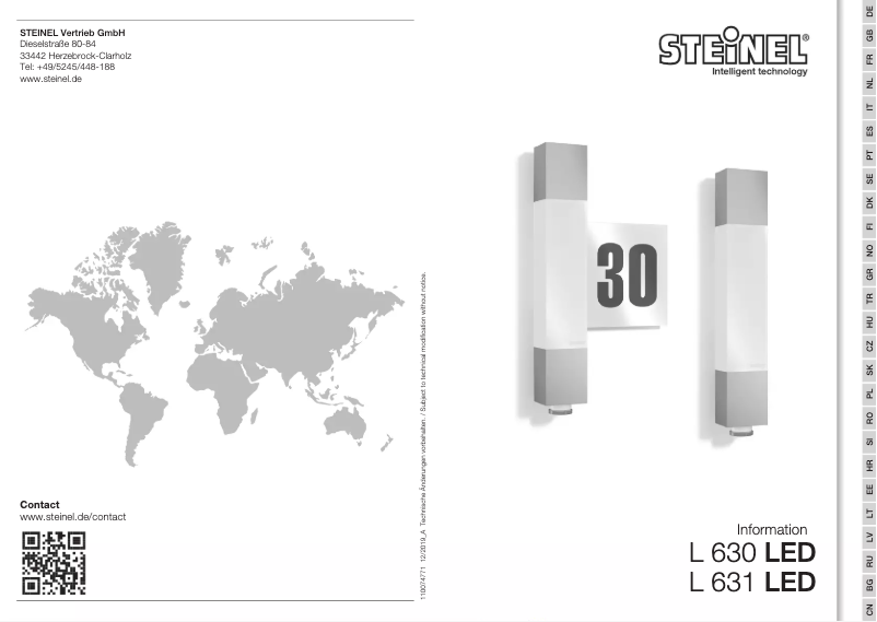 Image de la première page du manuel de l'appareil L 630 LED