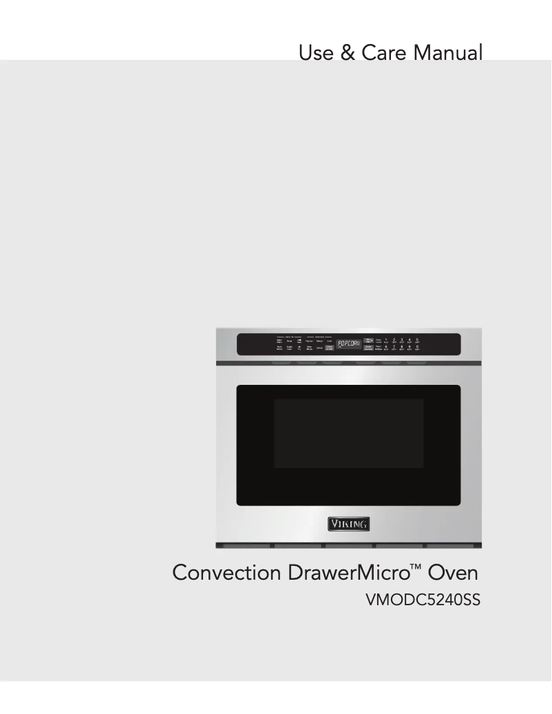 Page 1 de la notice Manuel d'utilisation et d'entretien Viking VMODC5240SS