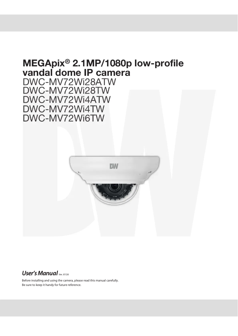 Page n°1 - Manuel utilisateur Digital Watchdog MegaPix DWC-MV72WI28TW