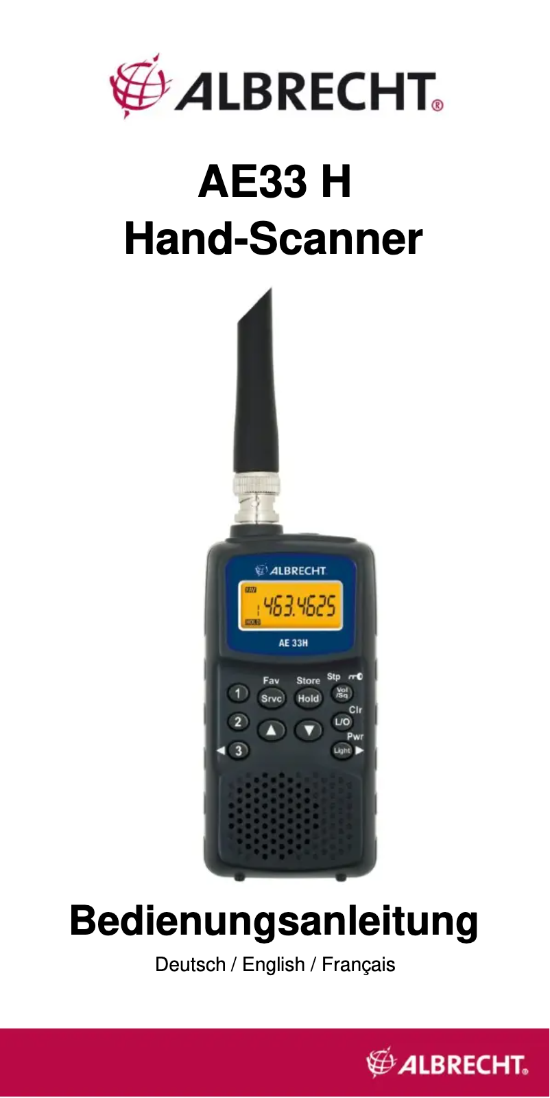 Página 1 del manual Manual de usuario Albrecht AE 33 H