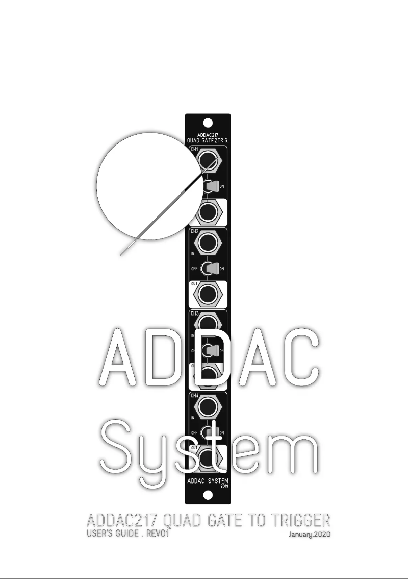 Page n°1 - Manuel utilisateur ADDAC System Quad Gate To Trigger ADDAC217