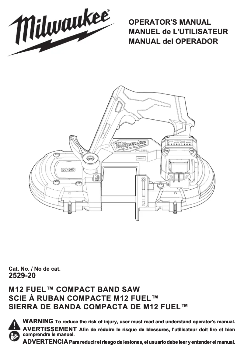 Image de la première page du manuel de l'appareil M12 Fuel 2529-21XC
