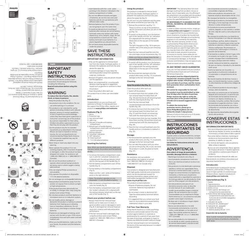 Page 1 of the manual User Manual Philips BRR474