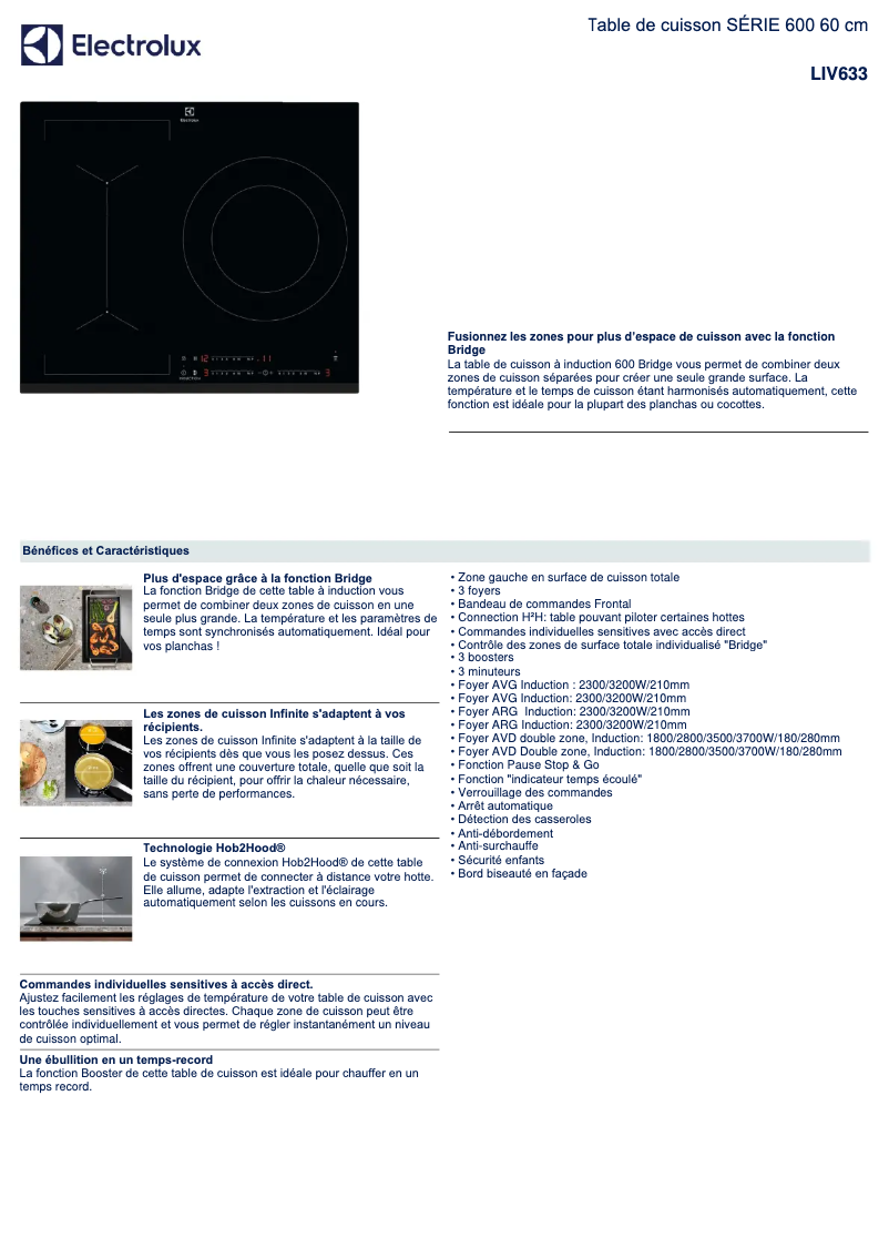 Page n°1 - Fiche technique Electrolux LIV633