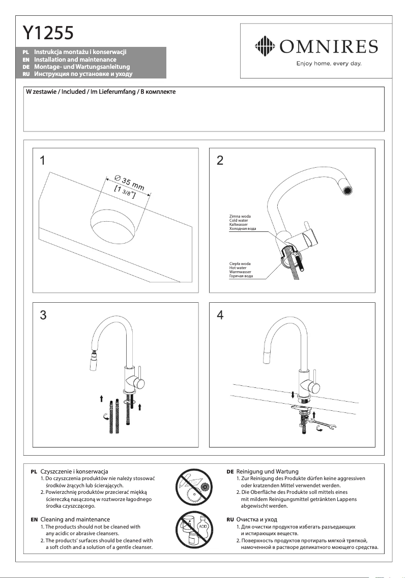 Page 1 de la notice Manuel utilisateur Omnires Y1255