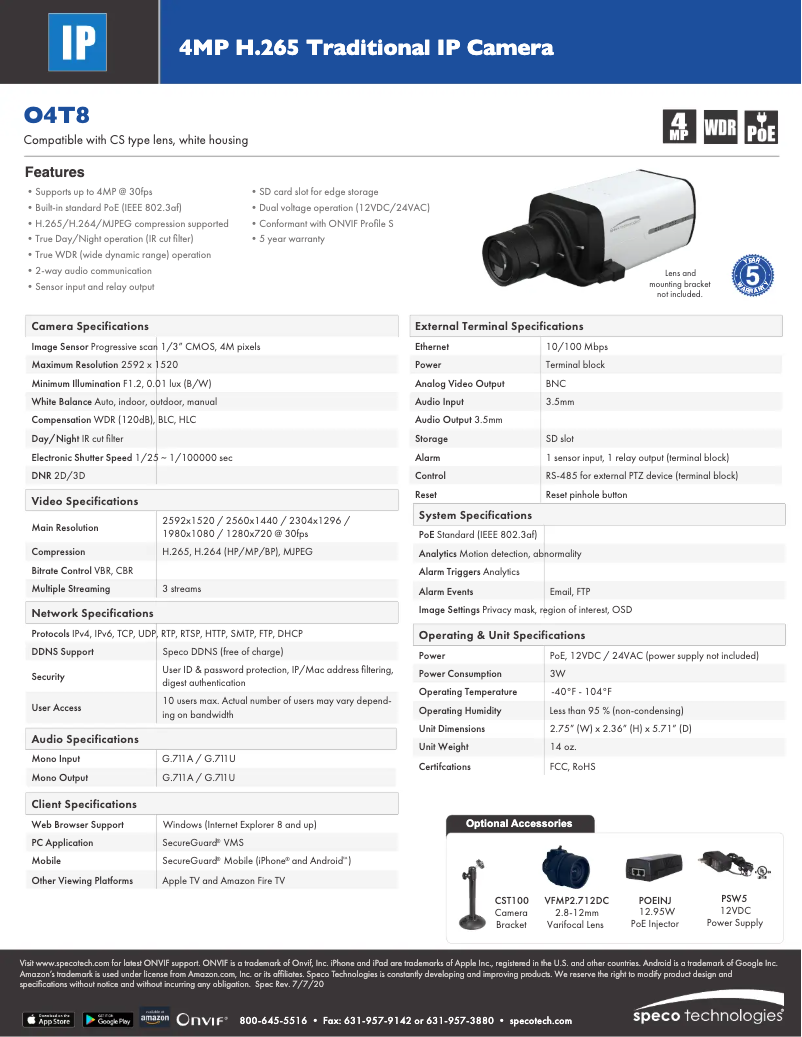 Image de la première page du manuel de l'appareil O4T8
