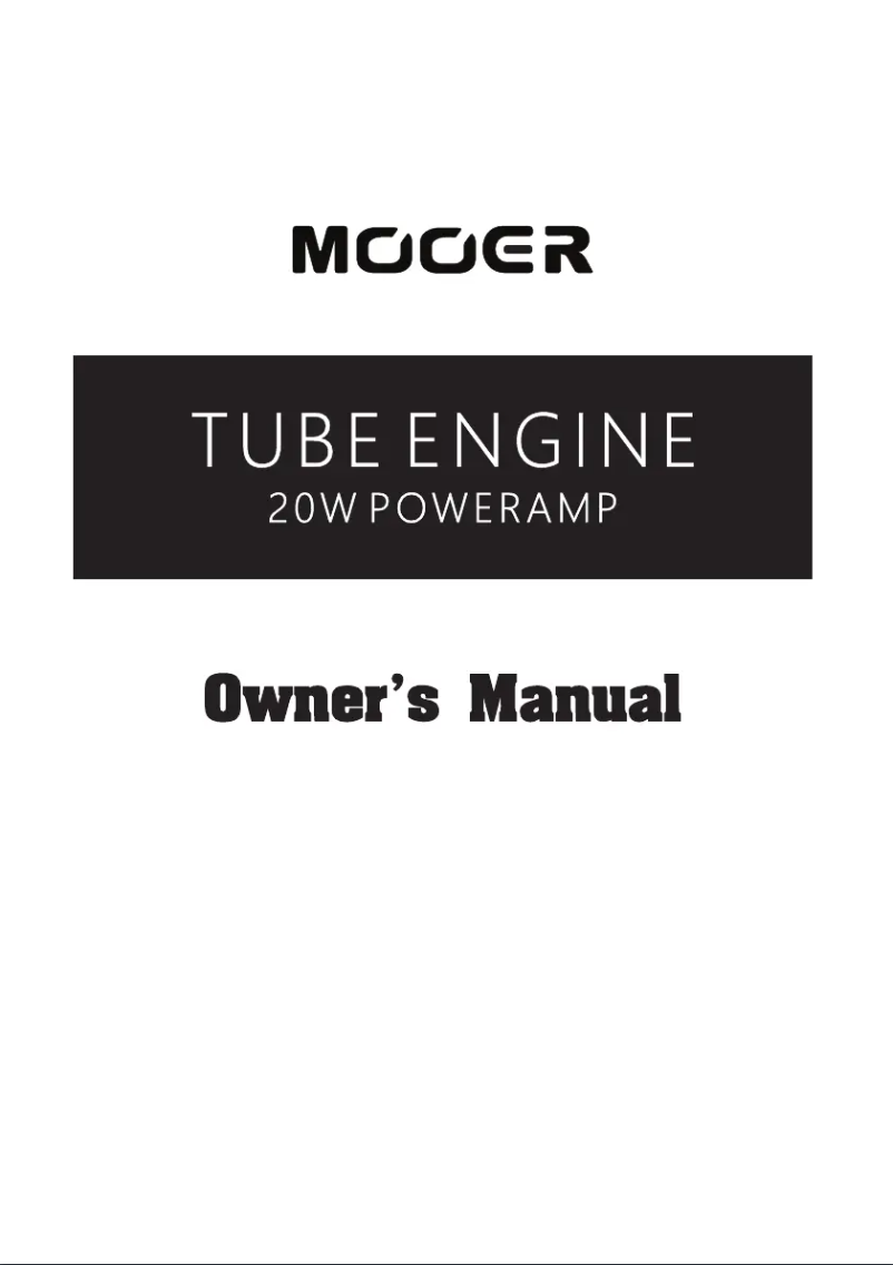 Page 1 de la notice Manuel utilisateur Mooer Tube Engine