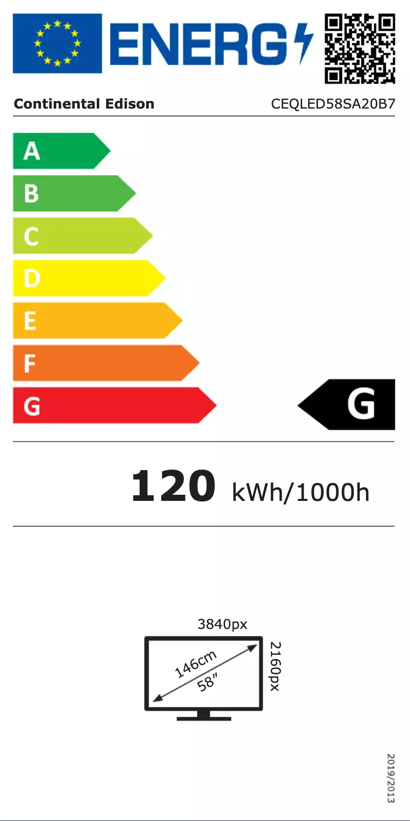Page n°1 - Manuel utilisateur Continental Edison CEQLED58SA20B7