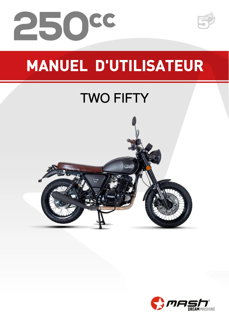 Image de la première page du manuel de l'appareil Two Fifty 250cc (2021)
