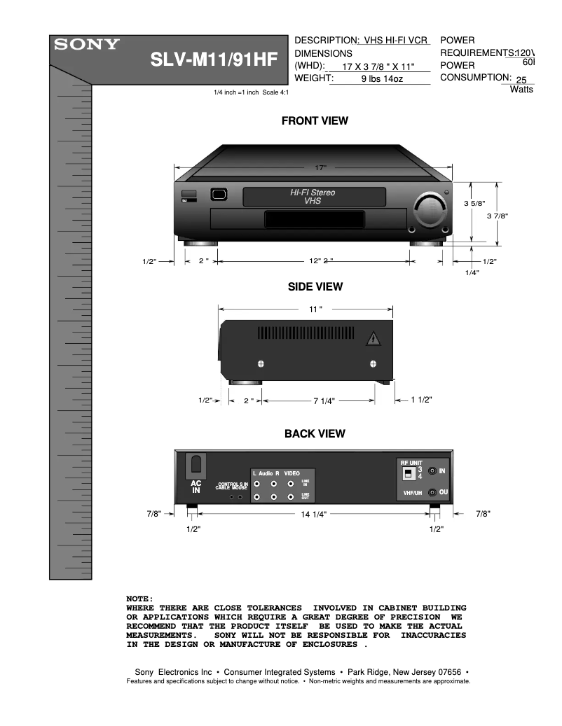 Página 1 del manual Guía de instalación Sony SLV-M11HF