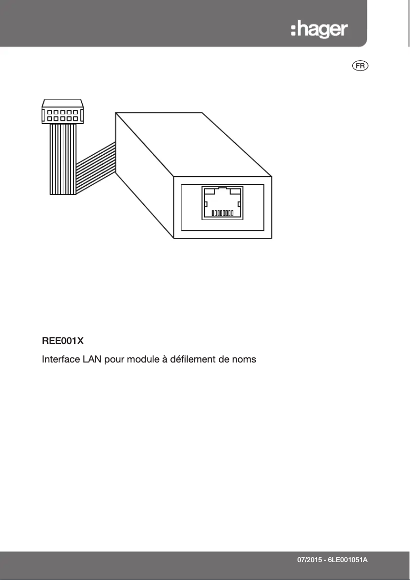Image de la première page du manuel de l'appareil REE001X