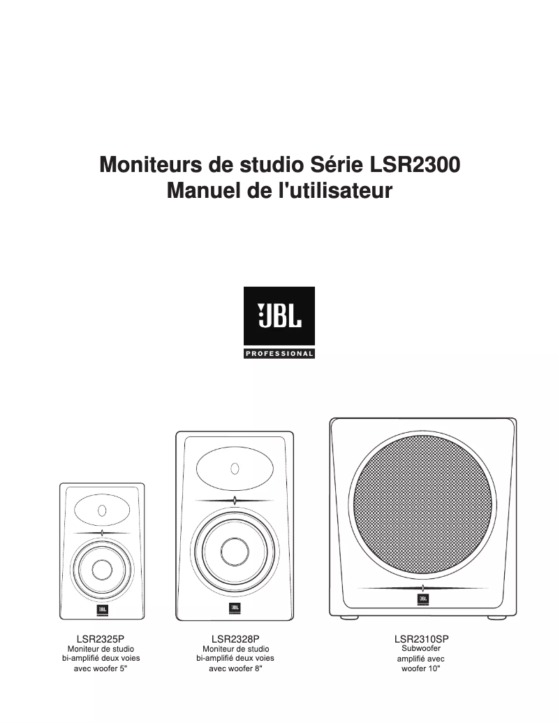 Page 1 de la notice Manuel utilisateur JBL LSR2325P