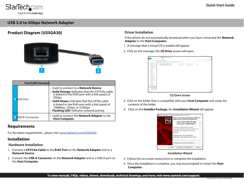 Image de la première page du manuel de l'appareil US5GA30