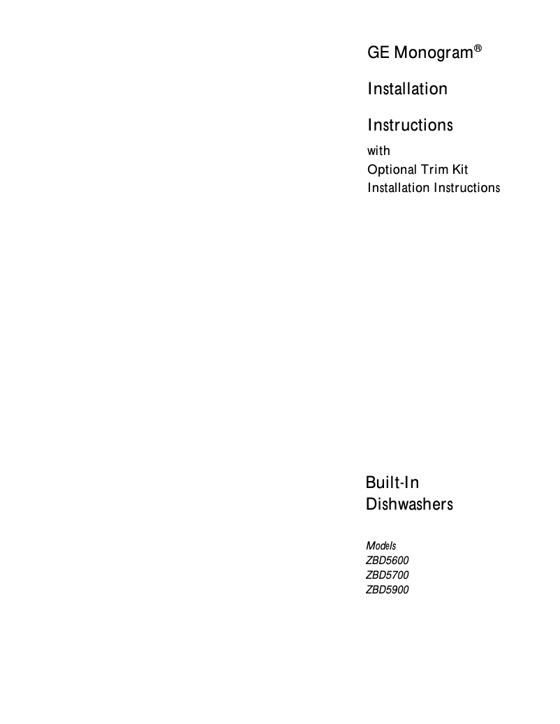 Image de la première page du manuel de l'appareil ZPF75B