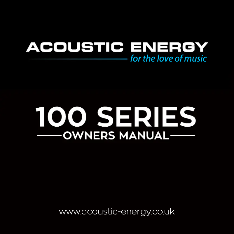 Page n°1 - Manuel utilisateur Acoustic Energy AE100²