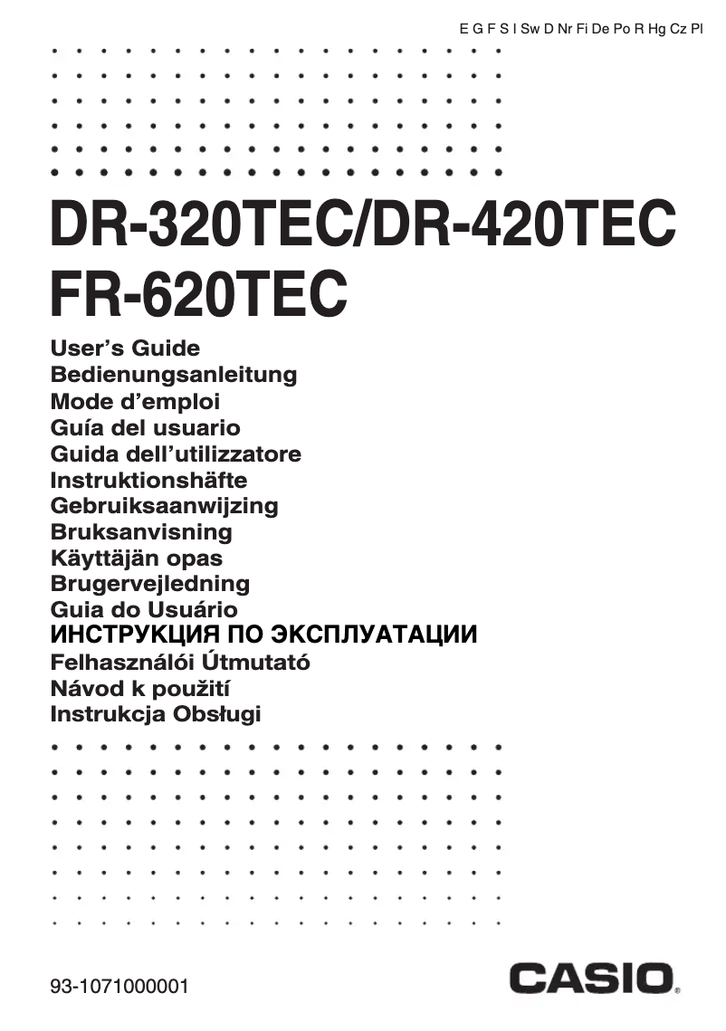 Page n°1 - Manuel utilisateur Casio DR-320TEC
