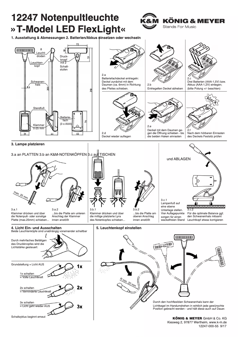 Imagen de la primera página del manual del dispositivo T-Model LED FlexLight 12247