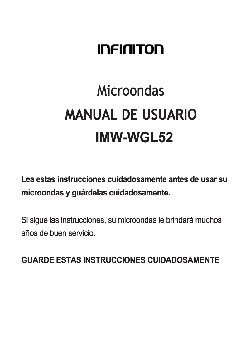 Image de la première page du manuel de l'appareil IMW-WGL52