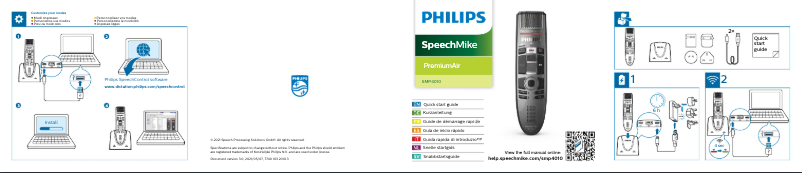 Page 1 de la notice Manuel utilisateur Philips SpeechMike Premium Air SMP4010