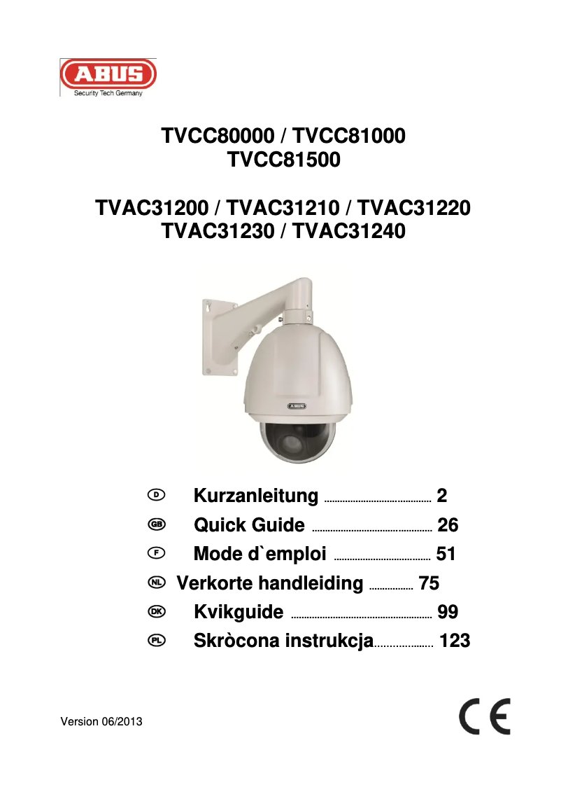 Page 1 de la notice Manuel utilisateur Abus TVCC80000