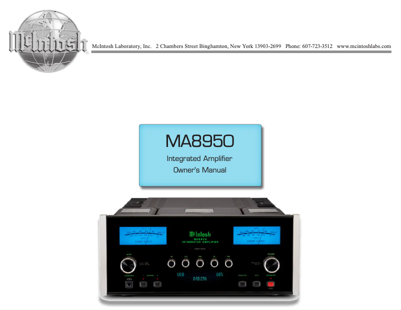 Page n°1 - Manuel utilisateur McIntosh MA8950