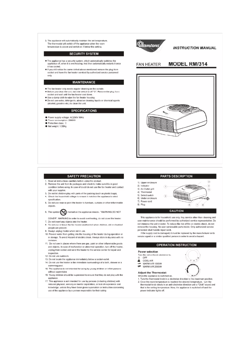 Image de la première page du manuel de l'appareil RM/314