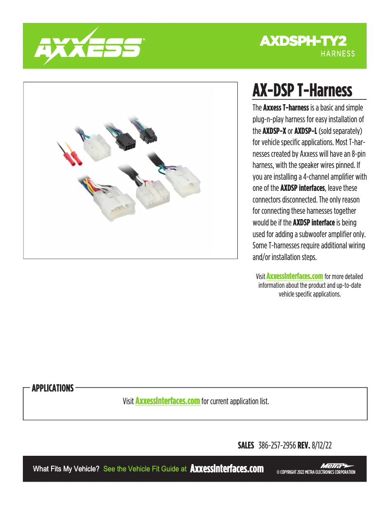 Page 1 de la notice Fiche technique AXESS AXDSPH-TY2