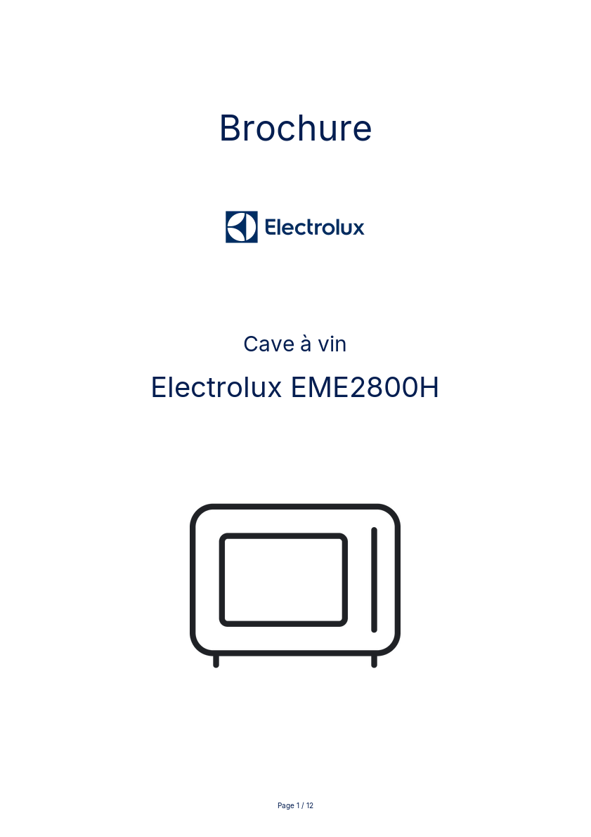 Page n°1 - Brochure Electrolux EME2800H