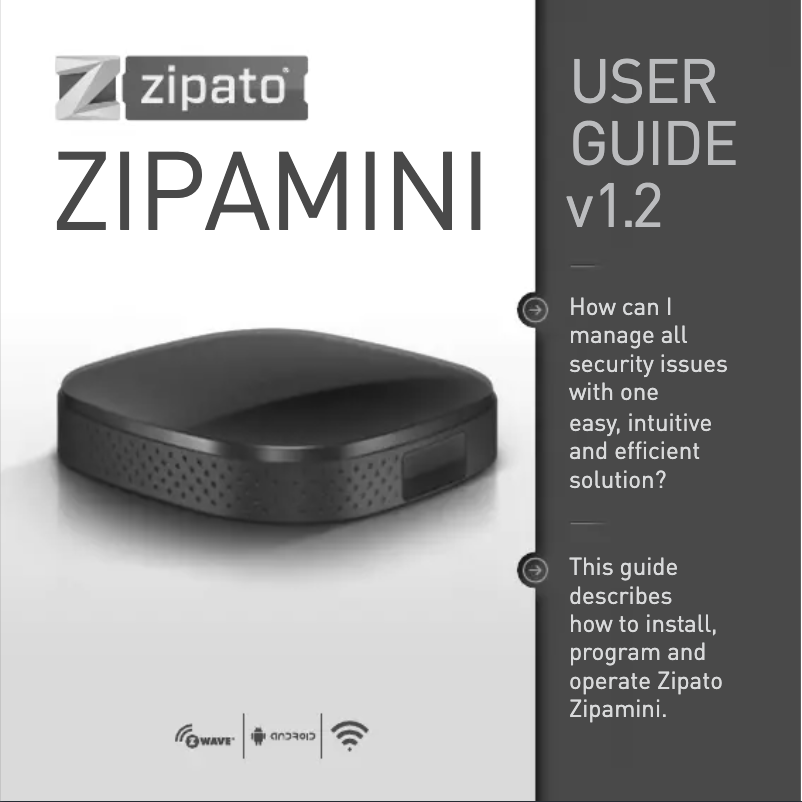 Page 1 de la notice Manuel utilisateur Zipato ZipaMini