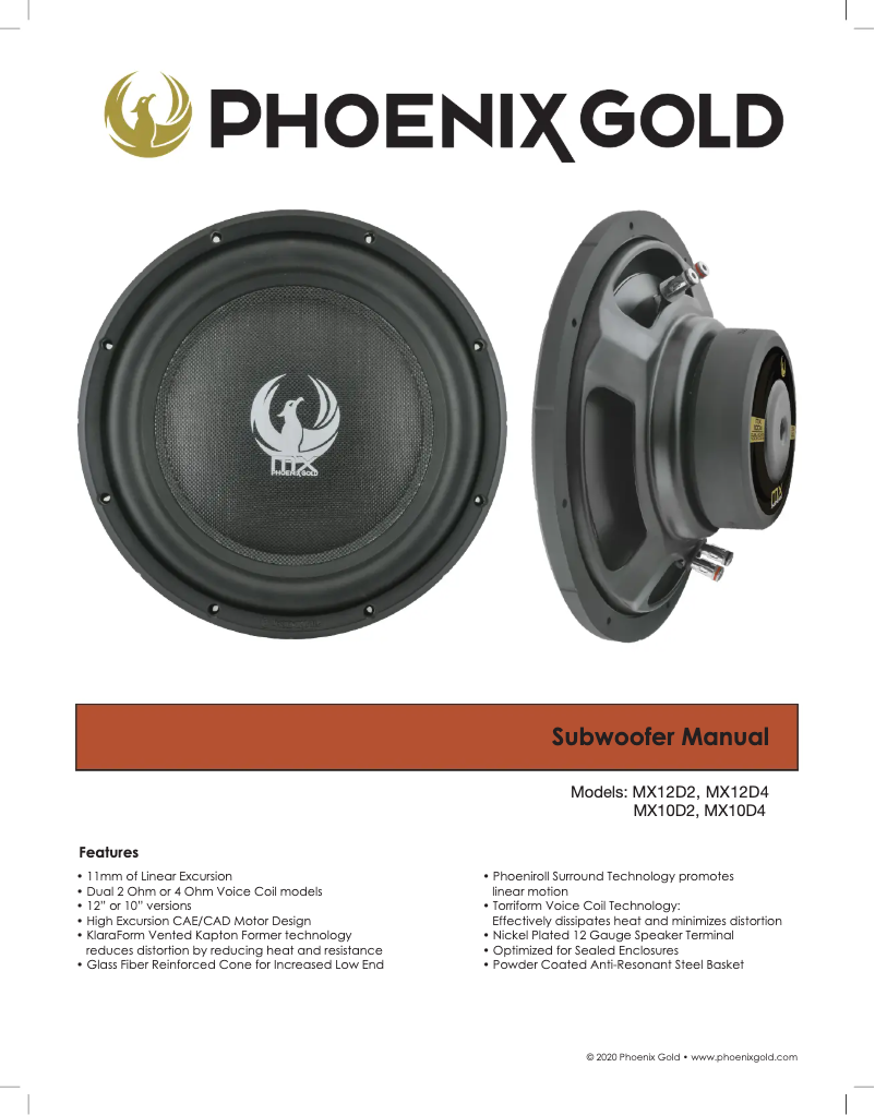 Page n°1 - Manuel utilisateur Phoenix Gold MX10D2