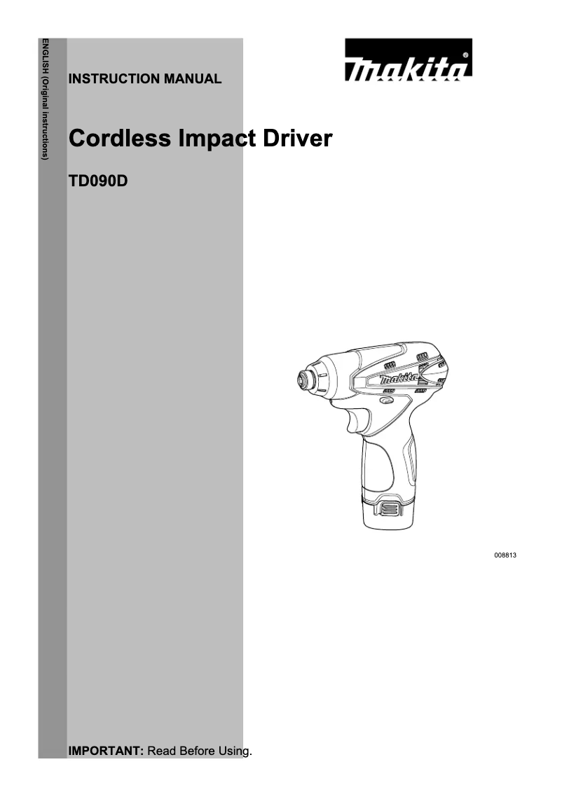 Page 1 de la notice Manuel utilisateur Makita TD090DZ