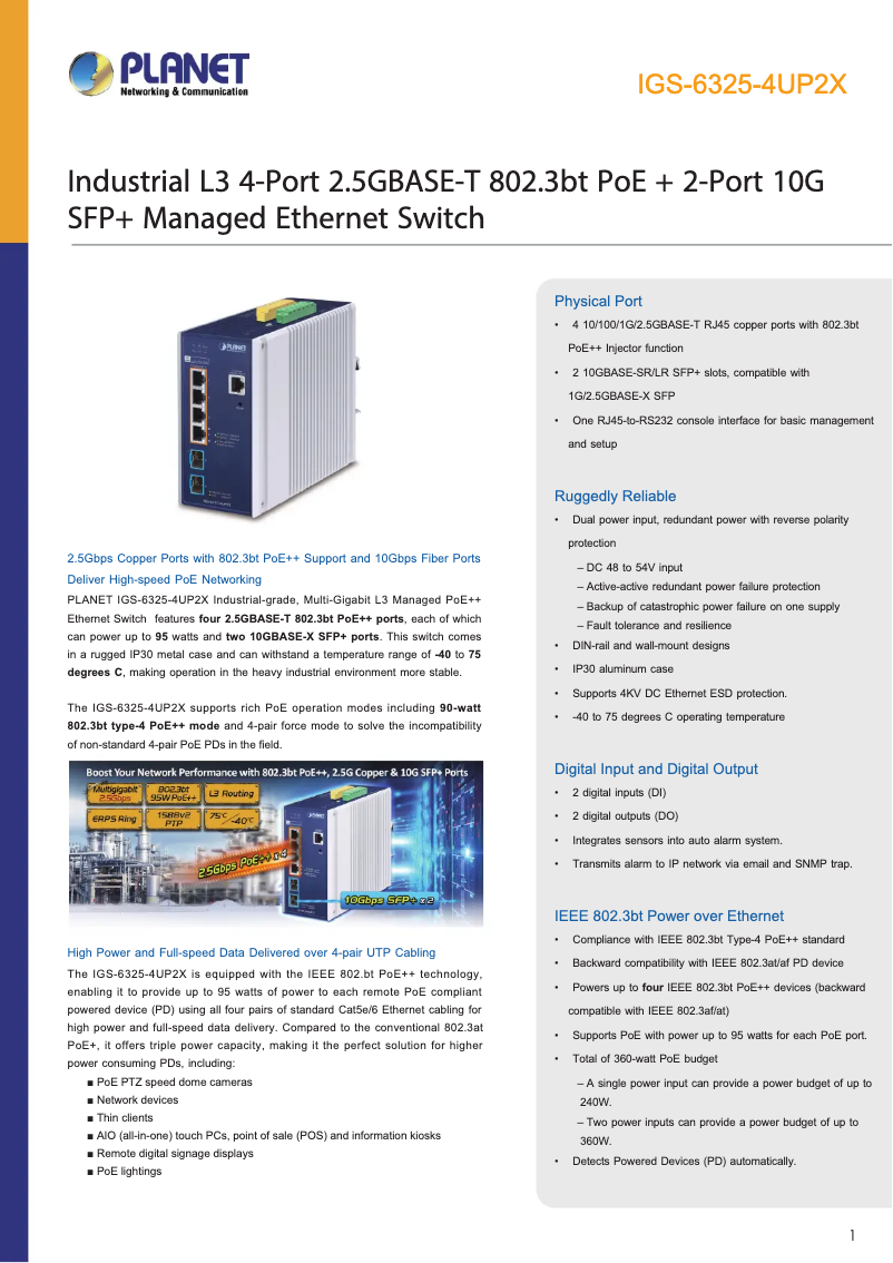 Image de la première page du manuel de l'appareil IGS-6325-4UP2X