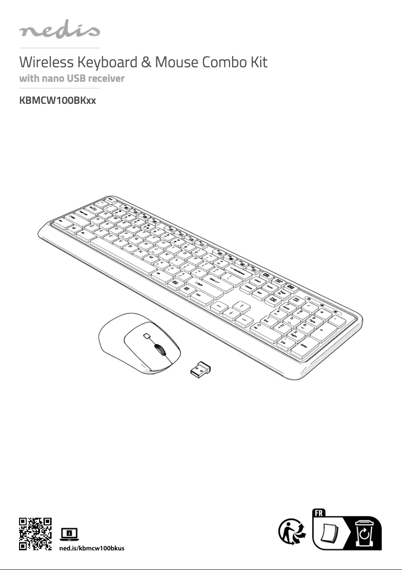 Page 1 de la notice Manuel utilisateur Nedis KBMCW100BKBE