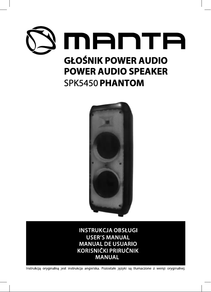 Page n°1 - Manuel utilisateur Manta SPK5450