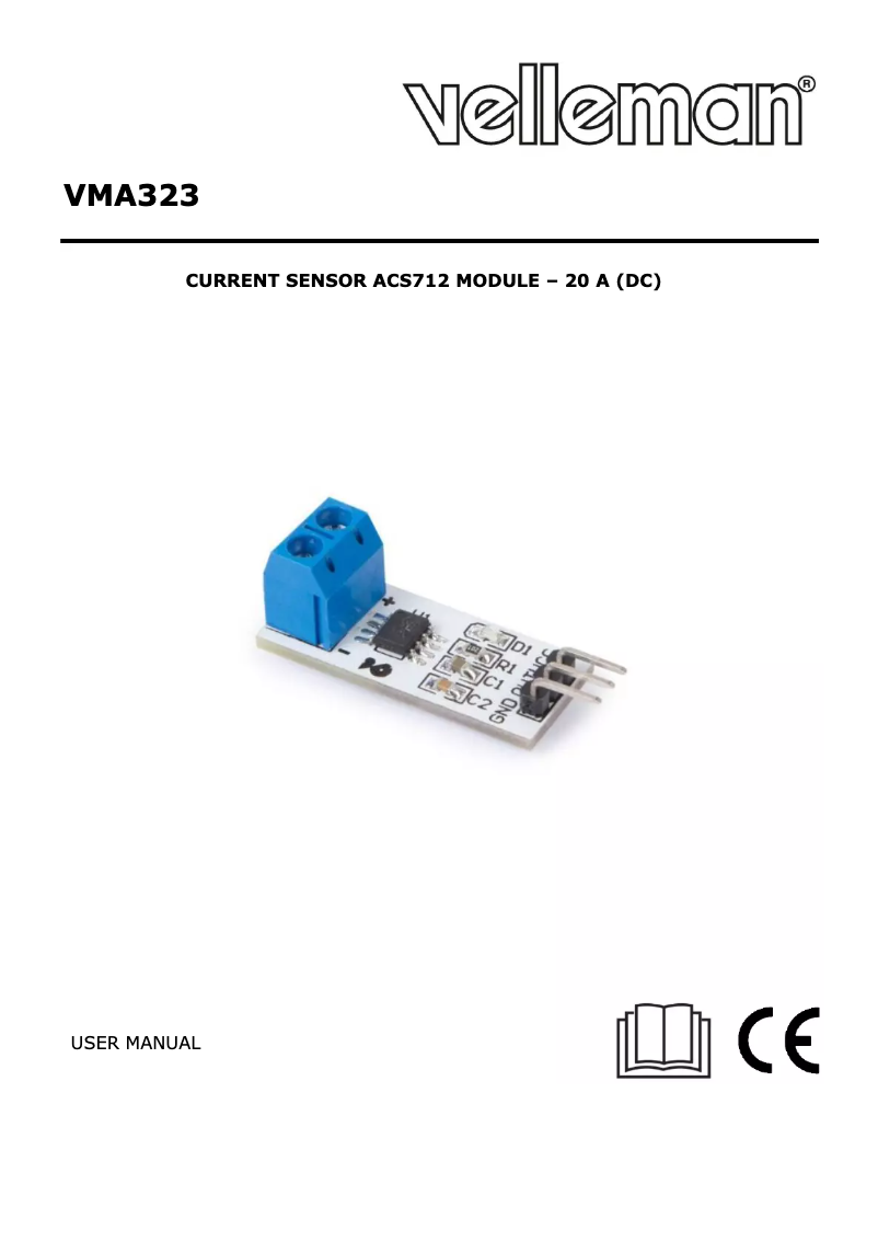 Page 1 de la notice Manuel utilisateur Velleman VMA323