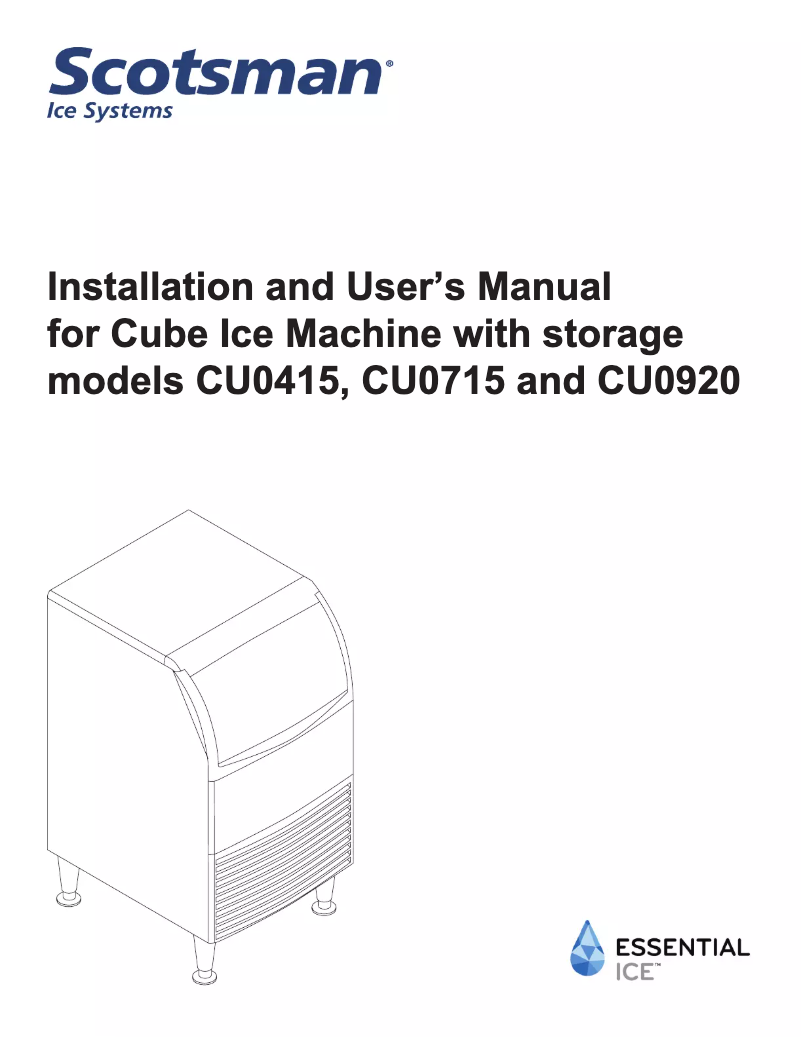 Page n°1 - Guide d'installation Scotsman CU0415MA-1
