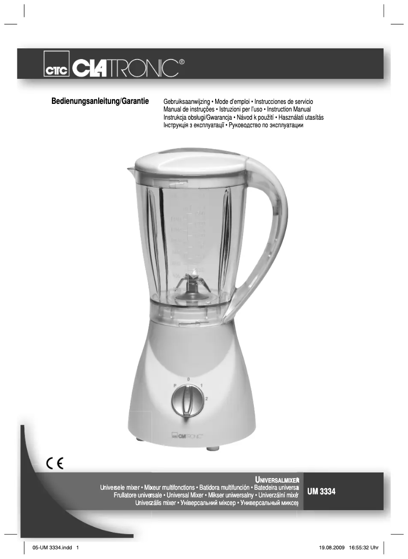 Page 1 of the manual User Manual Clatronic UM 3334