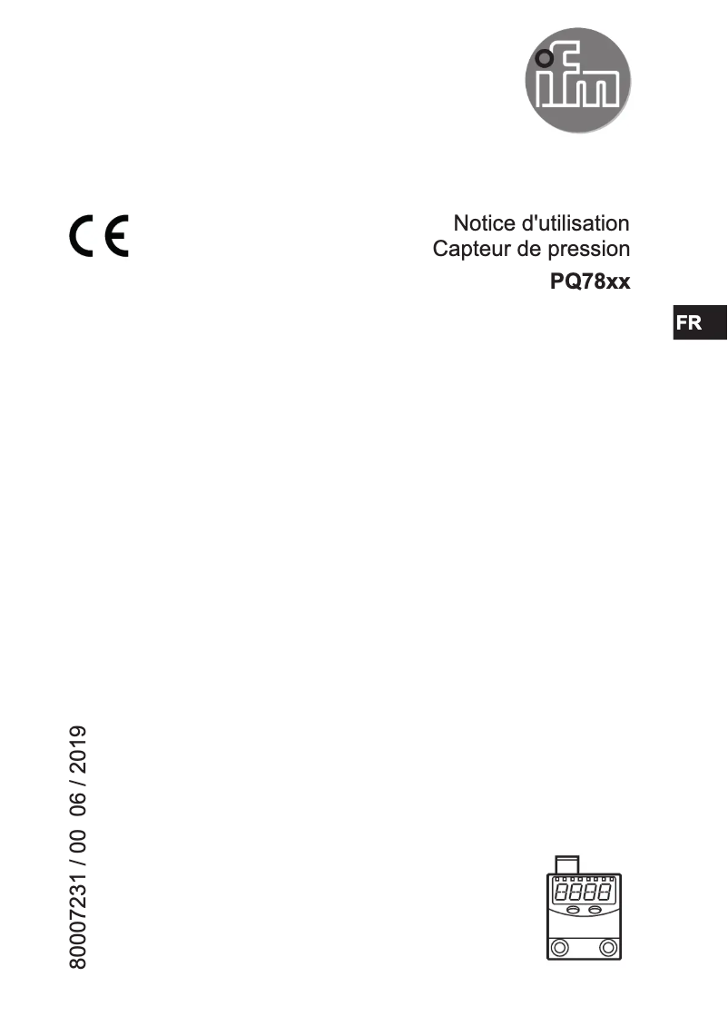 Page n°1 - Manuel utilisateur IFM PQ7834