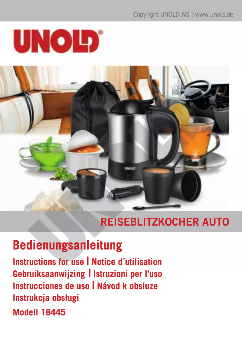 Page n°1 - Manuel utilisateur Unold Auto 18445