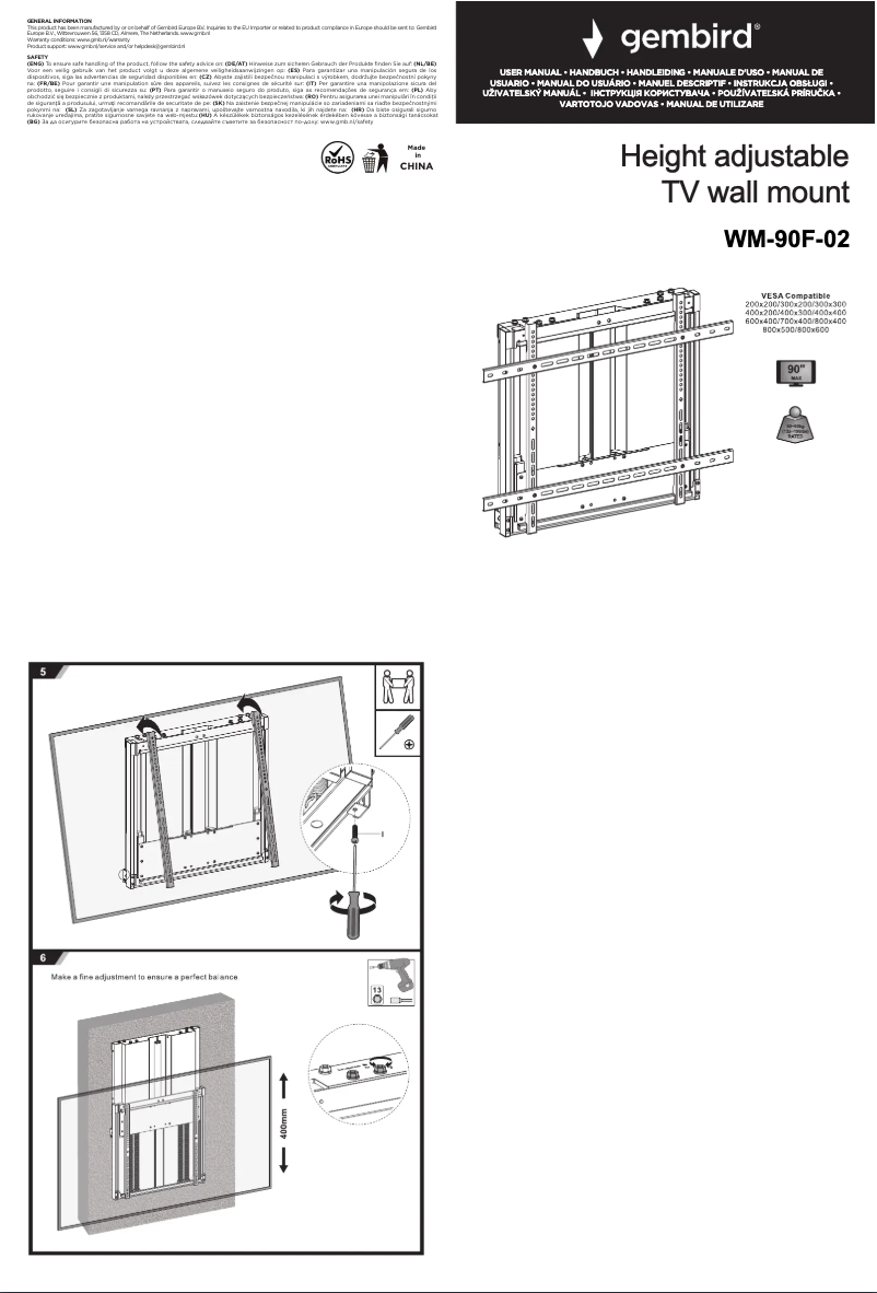 Page n°1 - Manuel utilisateur Gembird WM-90F-02