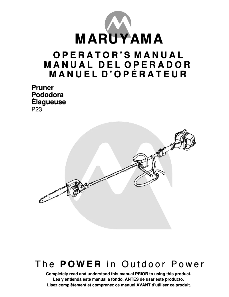 Page n°1 - Manuel utilisateur Maruyama P23