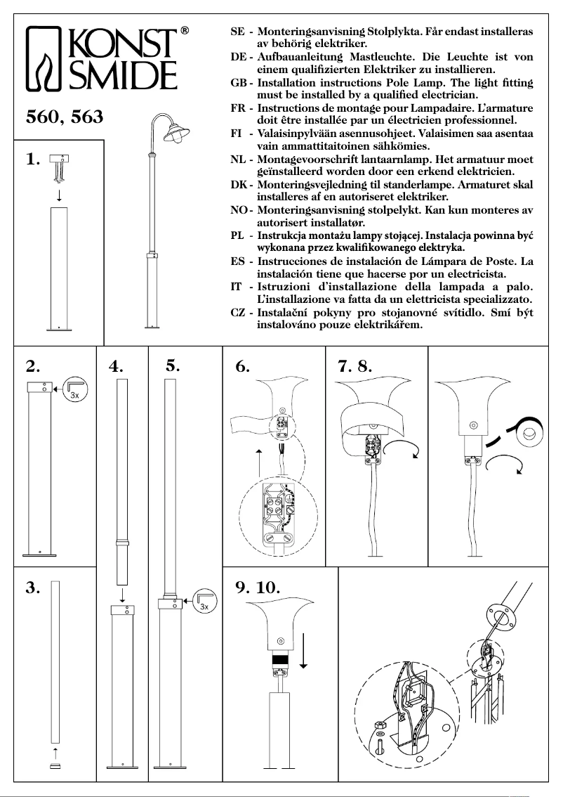 Page 1 de la notice Manuel utilisateur Konstsmide 560