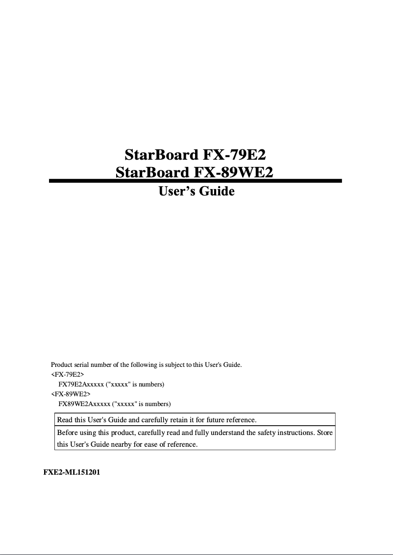 Page n°1 - Manuel utilisateur Starboard FX-79E2