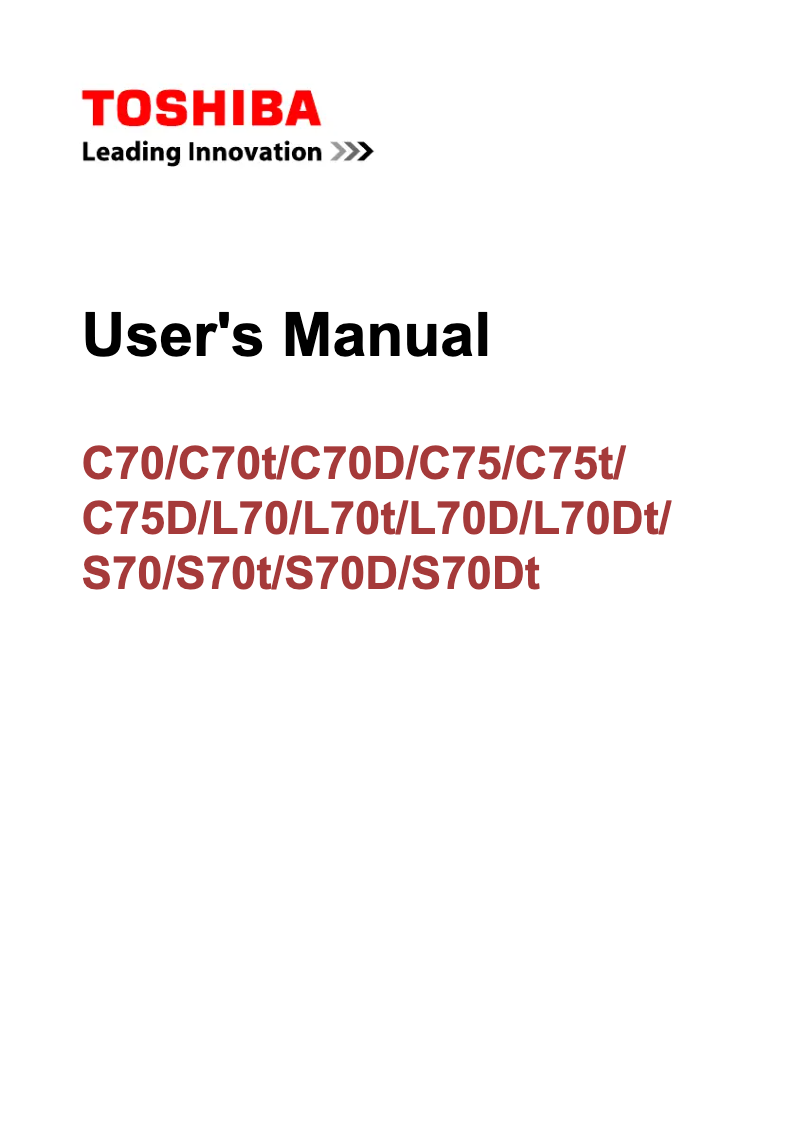 Image de la première page du manuel de l'appareil Satellite L70D