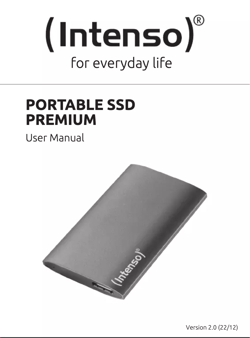 Page n°1 - Manuel utilisateur Intenso External SSD Premium